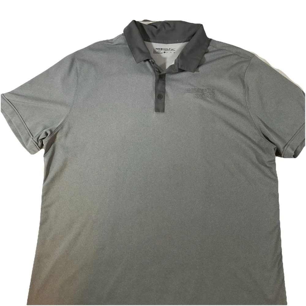 2 Nike‎ Golf Dri-FIT Mens XL Gray Polo Shirt Kinematic Sports Short Sleeve XL